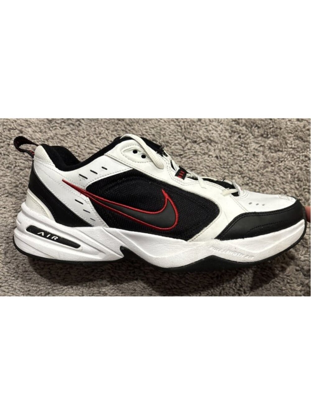 Size 11.5 - Nike Air Monarch IV White Black Red - Picture 3 of 8